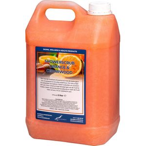 Showerscrub Sweet Orange & Cedarwood 5 liter - verfrissende scrubgel - exfoliërende bodyscrub - voordeelverpakking