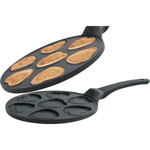 Crêpemaker - Pancake Maker - Pancake pan hart vorm 7 hole - Marmeren Anti Aanbaklaag