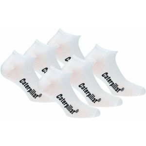 Caterpillar 6 Paar Herensokken Sneaker - Enkelhoogte - Katoen Wit, 43-46