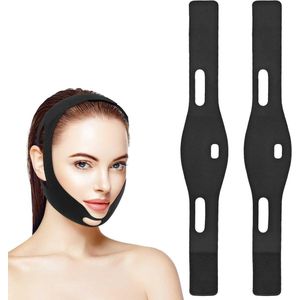 2 stuks V-vormig masker, herbruikbaar V-lijnmasker, dubbele kin, reduceerder, facelifting-banden, kin-masker voor mannen en vrouwen, voor slapheid, anti-rimpel kin, versteviging van de kin