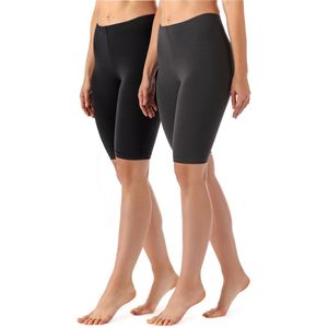 Merry Style MS-MS10-145-LE-2Pack Dames Leggings 2Pack - Sport - Vrijetijdsbroek - Kort - Viscose - Sporbroek - Yogabroek - Zwart/Zwart - XS