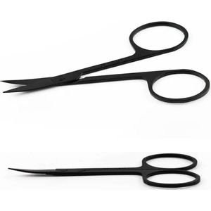 Wenkbrauw Schaar | Wenkbrauw Schaartje | Baard Schaartje | Trimmer | Gebogen Schaar | Zwart