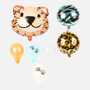 Ballon set Tijger - Jungle - Ballonnen - 13 stuks - Feest - Partijtje - Verjaardag - Oranje - Panter - Dieren