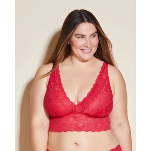 Cosabella Never Say Never Extended Plungie Longline Bralette - Maat XL - Mystic Red