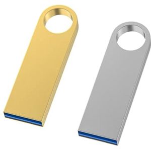 USB-stick 128GB 3.0 Mini Metaal Geheugenstick - 2 Stuks Waterdicht
