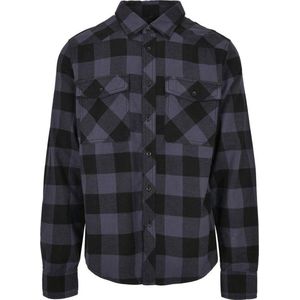 Urban Classics Overhemd -XXL- Check Zwart/Grijs