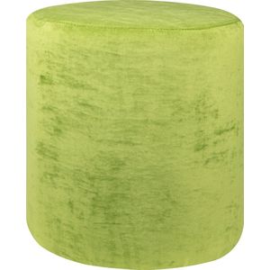 Mood poef hoog-fluweel- limoen-vert citron-40x40x40 cm