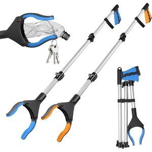 TOVBMUP 110 cm Seniorengrijper - 2 stuks - Opvouwbare afvalgrijper - 360° draaibare kop afvalgrijper - Grijphulpmiddel met magnetische punt, antislipbekken en comfortabele rubberen grijparm