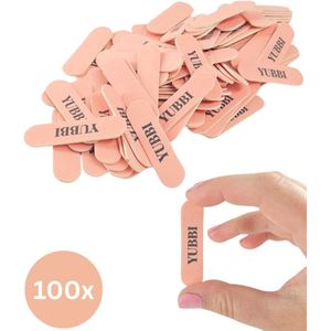 YUBBI - Mini Nagelvijlen - Roze - 100 Stuks - Wegwerp Vijlen - 180 Grit