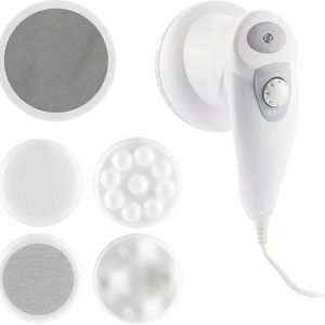 Equivera cellulite massage apparaat - 5-in-1 Elektrische Anti-cellulite Massager - Multifunctioneel - Vibration Massage - 4 Verwisselbare Koppen - Wit - Acrylonitril butadieen styreen