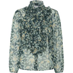 Saint Tropez LiljaSZ Crinkle LS Shirt Dames Blouse - Maat L