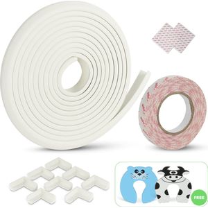 KODOX Hoekbeschermer Set | Wit - 11-delig - 6 Meter Stootrand Foam - 8 Hoekbeschermers - Tafelbeschermer - veiligheid Kind Baby & peuter - baby Hoekbeschermer - Tafel Accessoires - Babyproof Maken