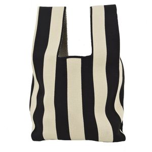 Mini Tas - Streep Zwart/Beige | Handtas/Shopper | 36 x 20 cm | Fashion Favorite