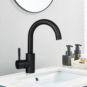 Badkamer Wastafel Kraan Zwart Warm en Koud Waterkraan 360° Draaibaar Hoge druk Roestvrij Staal Mengkraan - Voor Badkamer Toilet Spoelbak Keuken.