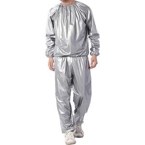 Zeynomax Zweet Sauna Pak voor Fitness - Gewichtsverlies, Full Body Oefening - Anti-Rip PVC - Mannen Vrouwen - Zilver - Gym Workout - Zweet Sauna - Vetverlies - Transpiratiepak - Training - Sportkleding