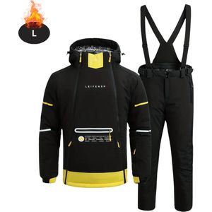 Nivard Skipak - SkiBroek - Skijas - Ski Suit - Wintersport - Heren - 2-Delig - Zwart - Maat S