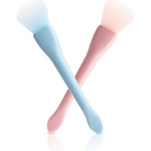 2 stuks siliconen gezichtsmaskers kwastapplicator en spatelGezichtsmaskers borstel huidverzorging applicator voor gezichtsslib, kleimasker en modelleermasker