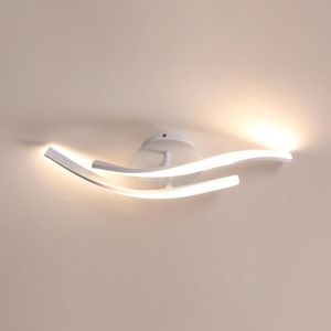 Goeco Plafondlamp - 52cm - Groot -18W - LED - Golfplafondlamp - Met 2 Gebogen Lampen - 3000K - Warm Wit