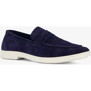 Van Beers suede heren instappers blauw - Maat 43 - Echt leer