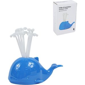 Walvis met set cocktailprikkers/tandenstokers (16 st) - origineel cadeau