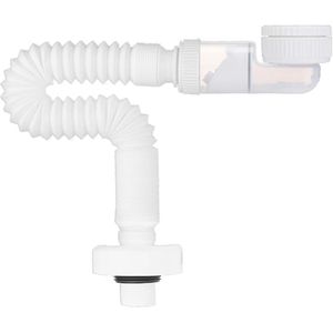 1 1/4 inch flexibele buissifon voor ruimtebesparende afvoer - geschikt voor keukenspoelbak, vaatwasser en wasmachine