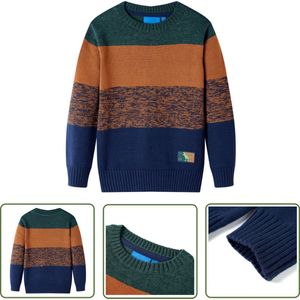 vidaXL Meisjestrui - Kindertrui - Kindertrui gebreid 104 meerkleurig - Jongenstrui - Katoentrui - Warme Trui