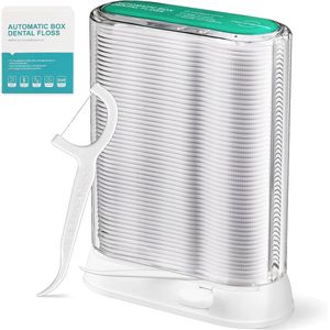 100 Stuks Floss-Picks met Automatische Pop-up Dispenserbox - Draagbare Tandfloss voor Optimaal Tanden Reinigen