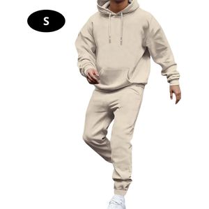 Livano Joggingpak Heren - Huispak - Volwassenen - Trainingspak - Comfortabel - Jogging Pak - Joggingsbroek - Khaki - S