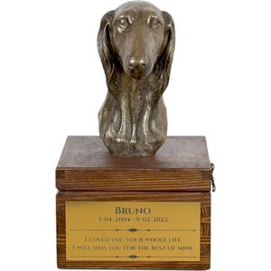 Urn hond voor hondenas met beeldje van Saluki, Perzische Greyhound en meer
