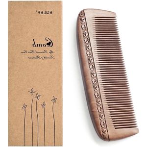 Houten Kam - Haar Kam Massage Kam Twee Zijde Carving Mahonie Kam 17.5cm/6.9''