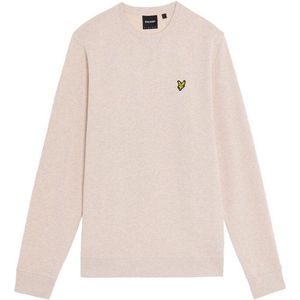 Lyle & Scott - Heathered Crew Neck Sweatshirt - Beige - Katoenmix - Ronde Hals - Lange Mouwen