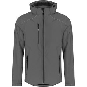 Men's Softshell Outdoorjas met afneembare capuchon Steel Grey - 4XL