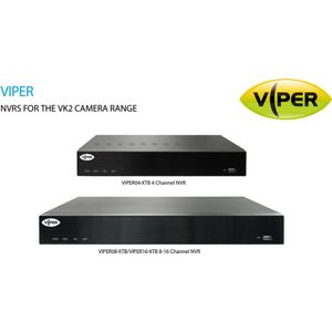 NVR IP 16 kanaals video recorder, 8MP 4TB - Vista Viper-H5S-16