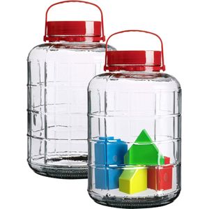 Urban Living - Voedsel Opslag Container - 2x - Glas - Transparant - 10 Liter