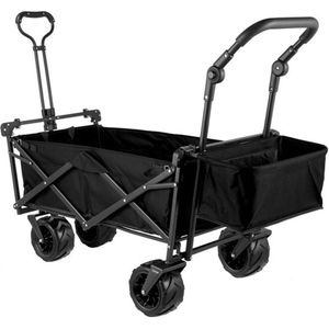 Gran VidaÂ® - Opvouwbare Bolderkar - Met Afneembare Luifel - Stevig Stalen Frame - Waterdicht - Zwart