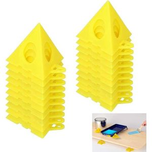 Schilder piramide geel geperforeerd houtwerk - verf stands houders plastic - verf gieten stand - piramide mini kegel - verf stand set - verf gieten stand voor canvas - deur risers ondersteuning - kast verf gieten - content .