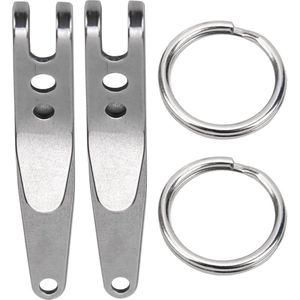 Rvs Outdoor Riem Clip Met Sleutelhanger - 2 Stuks