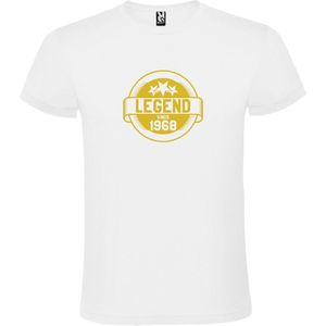 Wit T-Shirt met “Legend sinds 1968 “ Afbeelding Goud Size XXXXL