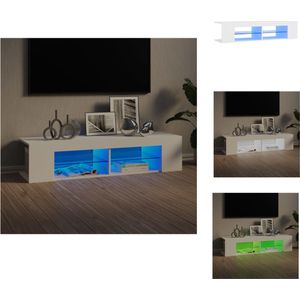 vidaXL tv-meubel New York - TV-meubels - 135 x 39 x 30 cm - wit - RGB LED-verlichting - Kast