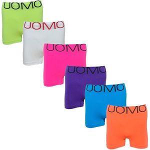 UOMO Naadloze Heren Boxershorts – 6‑Pack Microfiber (92 % polyamide / 8 % elastaan), Gekleurde Mix, Soepele Elastische Tailleband - Maat L