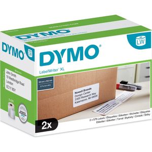 DYMO originele LabelWriter verzendlabels voor hoge capaciteit | 59 mm x 102 mm | 2 rollen eenvoudig los te maken labels (1150 postlabels) | zelfklevende etiketten voor de LabelWriter 4XL/5XL labelprinters