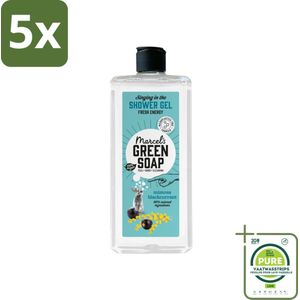 5 x Marcel's Green Soap - Douchegel - Mimosa & Zwarte Bes - Verzorgend & zacht - 300 ml - Grootverpakking - Douchegel - Mimosa - Zwarte Bes - Biologische Douchegel - Vegan Douchegel