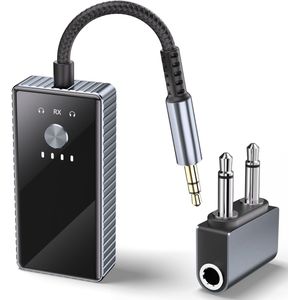 Sounix Bluetooth Transmitter & Receiver 2 in 1 - BT 5.2 - 3.5MM AUX - Bluetooth Zender - Bluetooth Ontvanger - Grijs