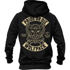 PRIDE or Die Wolfpack Hoodie Sweater Zwart maat XL
