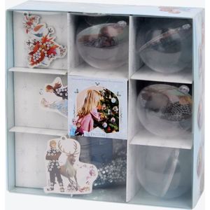 Disney Frozen Elsa & Anna 'Maak Jouw Eigen Kerstballen' - Knutsel Pakket - Kerstballen Knutselen - Kerstbal Versieren - Diamond Painting Kerstbal - Inclusief: 4 Kerst Ballen, 3 Kersthangers & Diamanten - Kerstversiering Prinsessen - Frozen2