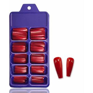 WiseGoods Premium Set Kunstnagels Acryl - Plaknagels - Acrylnagels - Gelnagels - Nagel Tips - Kunst Nagels - Nails - 100st Rood