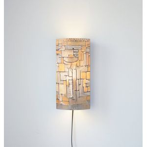 Packlamp - Wandlamp - Schilderij No.ll - Mondriaan - 29 cm hoog - ø12cm - Inclusief Led lamp