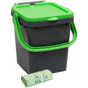 Ecoplus afvalbak 20 liter + rol Compostbags - afvalemmer - afvalscheiden GFT - sorteer afvalbak - sorteer bak