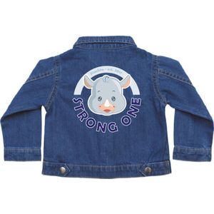 Pixeline Spijkerjas Rhino 2-3 jaar - Jacket - Denim - spijkerjas - Neushoorn - Organisch Katoen  - dierenprint - Pixeline - Casual