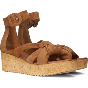 Omoda 722028 Sandalen - Met Sleehak - Dames - Cognac - Maat 41